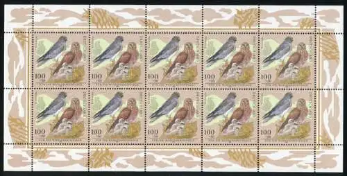 2015 Wofa Kornweihe - 10er-Bogen mit PLF Fleck über dem H, Feld 7 **