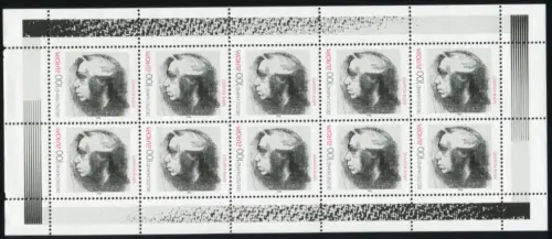 1855 Europe 100 Pf - Bogen 10 avec PLF noir tache dans les cheveux, boîte 2, **