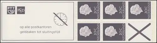 Markenheftchen 6x Königin Juliane 1966, PTT und Postdienst, **