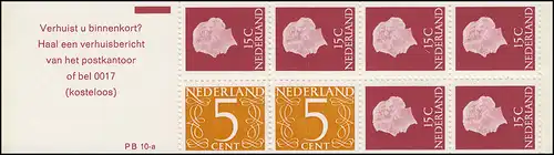 Markenheftchen 10y Juliane und Ziffer 1971, PB 10-a, gelb **