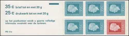 Carnets de marque 14 Reine Juliane 1973 avec 2 tarifs et PB 13-a, **