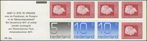 Carnets de marques 23 Juliane et chiffre 1976 avec publicité et PB 22a, **