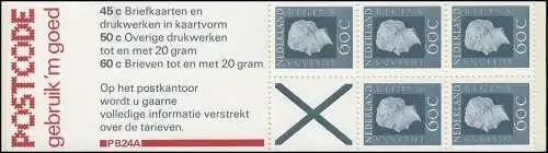 Markenheftchen 25 Königin Juliane 1980 mit 3 Tarifen und PB 24A, **