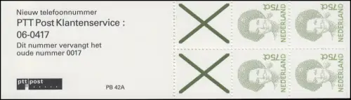 Carnet de marque 42 Reine Beatrix 1991 - Service de Klanten et PB 42A, **