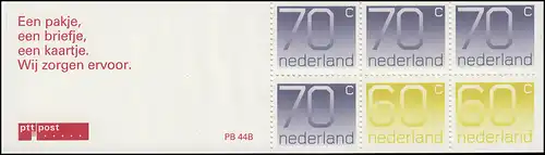 Carnets de marques 45 chiffres 1991 avec publicité Wij zorgen ... et PB 44B, **