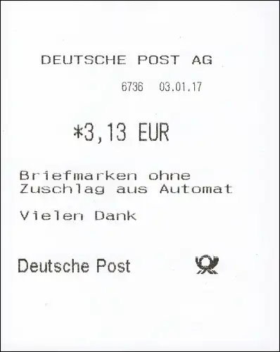 9 reçu - 7 ATM 5-150 centimes 2017, phrase VS 1, frais de port **
