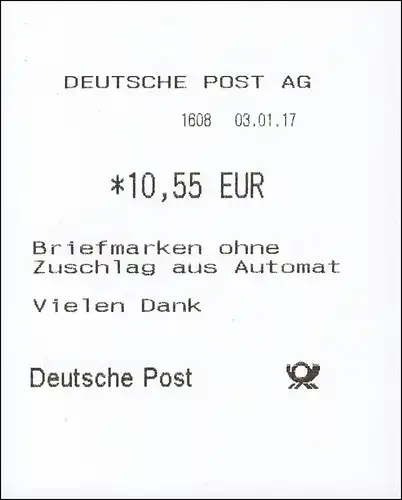 9 empfangen - 6 ATM 45-450 Cent 2017, Tastensatz TS 1, DRUCKTEILAUSFALL **