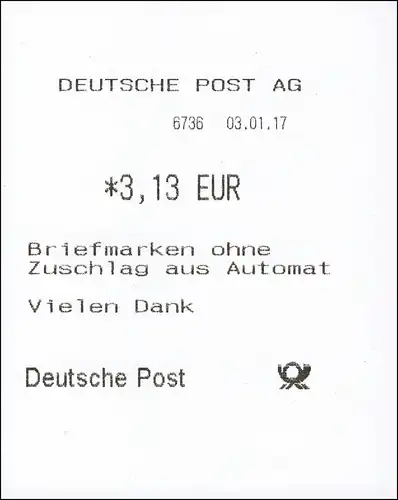 9 reçu - 7 ATM 5-150 centimes 2017, phrase VS 1, tous avec ORDRE D'IMPRIMEMENT **