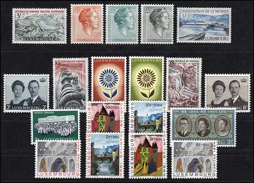 690-708 Luxemburg-Jahrgang 1964 komplett, postfrisch