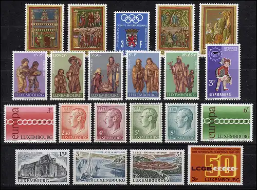 820-840 Luxemburg Jahrgang 1971 komplett, postfrisch