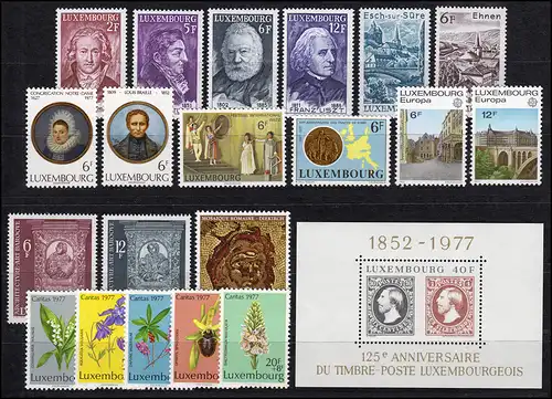 941-961 Luxembourg année 1977 complète, frais de port