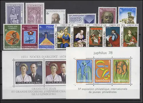962-980 Luxembourg année 1978 complète, frais de port