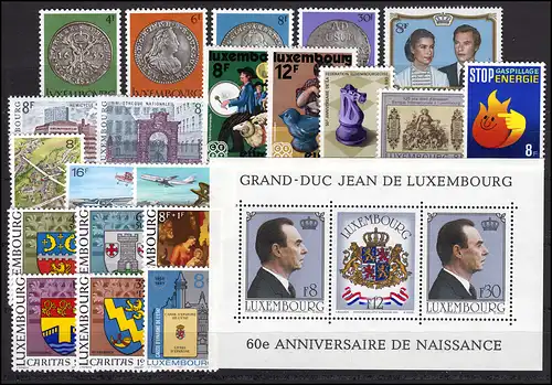 1022-1045 Luxembourg millésime 1981, complet, frais de port