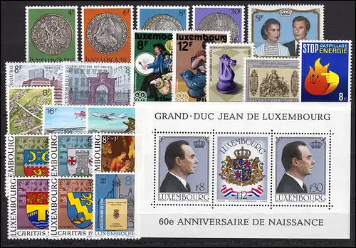 1022-1045 Luxemburg Jahrgang 1981 komplett, postfrisch
