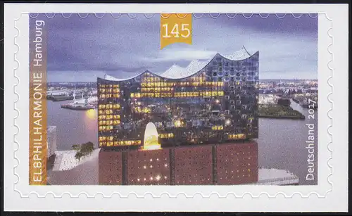 3286 Eröffnung der Elbphilharmonie, selbstklebend auf neutraler Folie, **