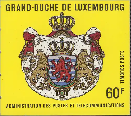 Luxemburg-Markenheftchen 2 Großherzog Jean 1989, **