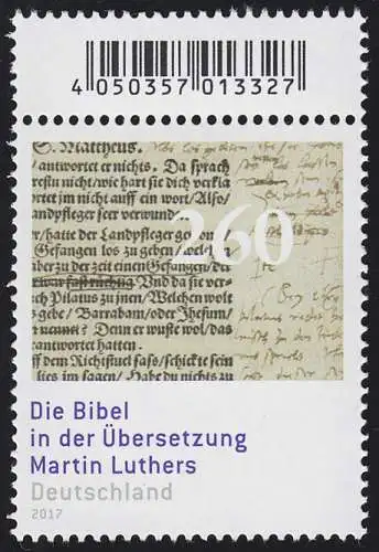 3277 Luther-Bibel, Marke mit Codierfeld, ** postfrisch