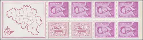 Belgien-Markenheftchen 18 Löwe und König Baudouin 20 Franc 1969, **
