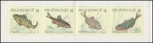 Belgien-Markenheftchen 31 Tiere - Fische 56 Franc 1990, **