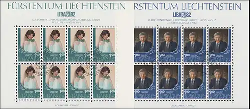 797-798 Exposition des timbres Liechtensteinen LIBA 1982, KB-Set ESSt