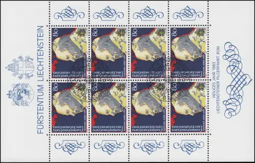 830 Papst Johannes Paul II. 1983, Kleinbogen ESSt VADUZ 5.9.1983