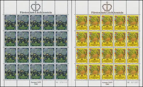 764-765 Europa /CEPT - Folklore 1981, Kleinbogen-Satz **