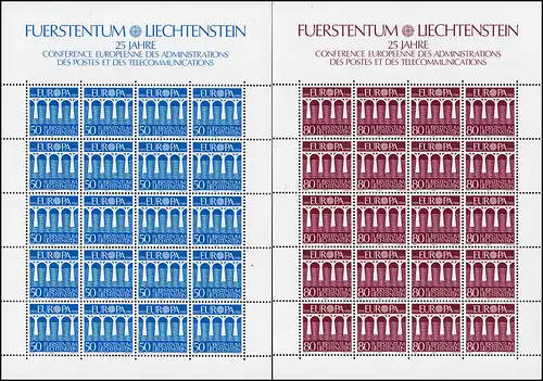 837-838 Europe / CEPT - Ponts 1984, petit jeu de feuilles **