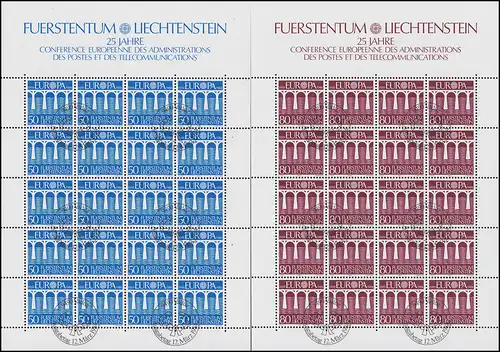 837-838 Europa /CEPT - Brücken 1984, Kleinbogen-Satz ESSt VADUZ 12.2.1984