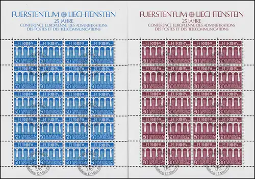 837-838 Europe / CEPT - Ponts 1984, série de petits feuilles ESST VADUZ 12.2.1984