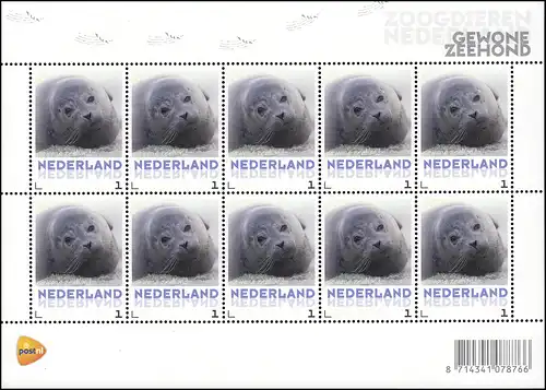 3062 Meine Marke 2013 - Tiere Seehund Gewone Zeehond, Folienblatt **