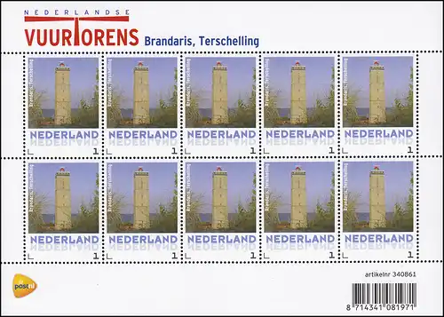 3062 Meine Marke 2013 - Leuchtturm Vuurtorens Brandaris / Terschelling, FB **