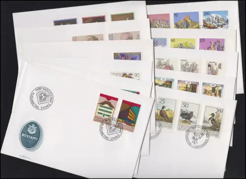 984-1010 Année du Liechtenstein 1990 complète sur FDC avec ESSt Vaduz