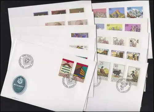 984-1010 Liechtenstein-Jahrgang 1990 komplett auf FDC mit ESSt Vaduz
