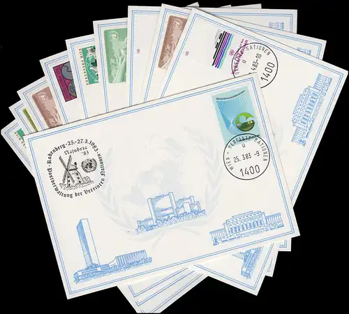 UNO Wien Weiße Karten Jahrgang 1983, Set Nummer 25-34 komplett