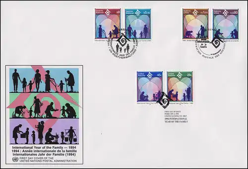 UNO Trio-FDC 12 Internationales Jahr der Familie 4.2.1994