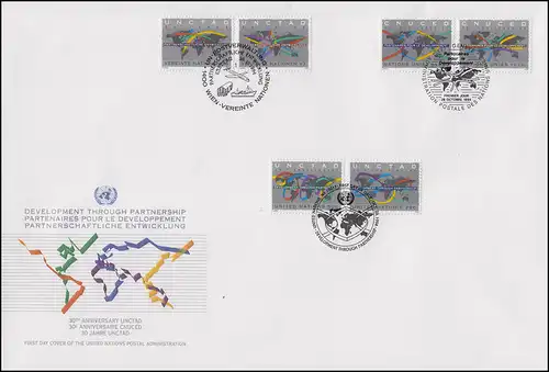 UNO Trio-FDC 17 Handel und Entwicklung (UNCTAD) 28.10.1994