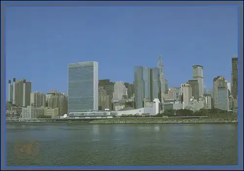 Carte postale des Nations Unies P 9 Vue fluviale 15 centimes 1989, inutilisé **