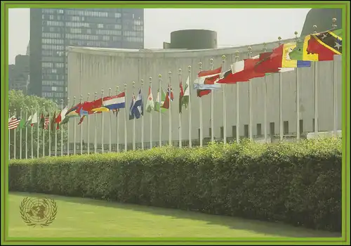 Carte postale des Nations unies P 11 drapeaux 15 centimètre 1989, non utilisé **