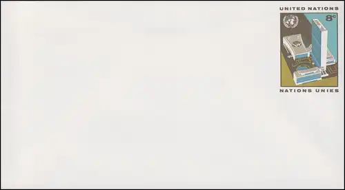 UNO New York Couverture U 5A QG 8 centi 1973, 165x92, inutilisé **