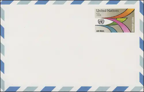 Carte postale LP 11 des Nations unies 18 centimes 1975, non utilisée **