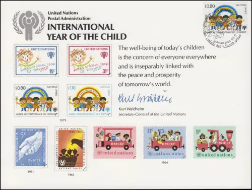 UNO Erinnerungskarte EK 15 Jahr des Kindes 1979, Genf-FDC 4.5.1979