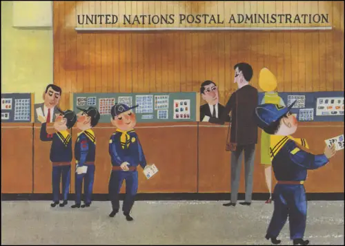 Carte postale des Nations unies P 25 Administration postale 23 cent, 2003, FDC 28.3.2003