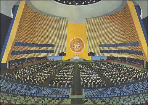 Organisation des Nations Unies New York Carte postale P 29 Assemblée générale 70 cent, 2003,FDC 28.3.2003