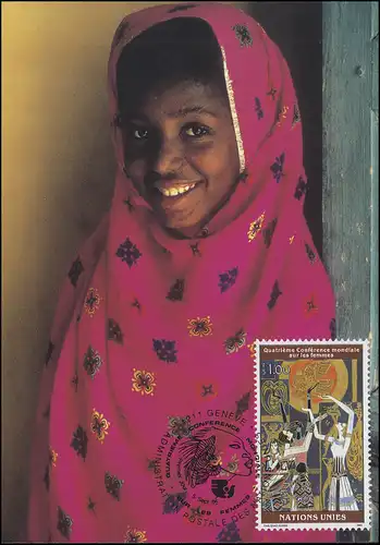 MK 35 von UNO Genf 272 Betende Frauen 1995, amtliche Maximumkarte