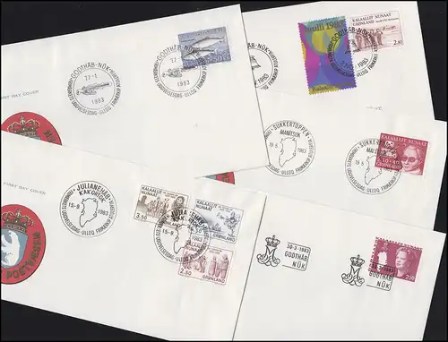 140-146 Grönland-Jahrgang 1983 komplett auf FDC 