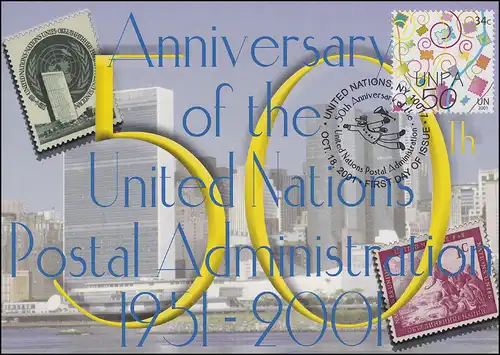 MK 68 de l'ONU New York 881 serpents et timbres 2001 au maximum