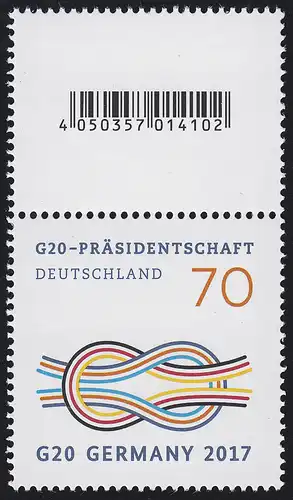 3291 G20-GERMANY, Marke mit Codierfeld, **