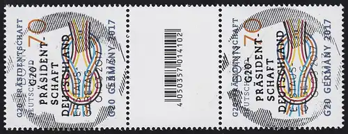 3291 G20-GERMANY, Paar mit Nummer - Codierfeld - ohne Nummer, ESSt Bonn