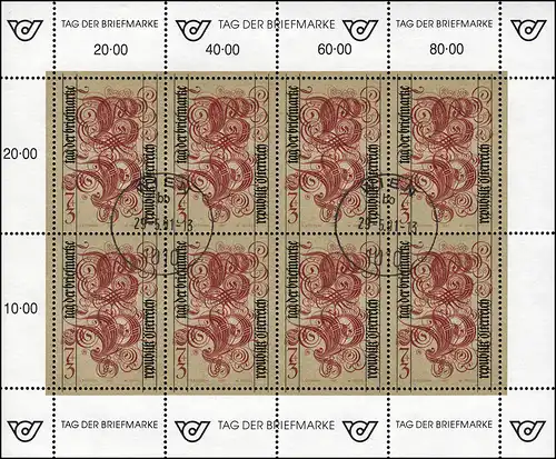 Autriche 2092 Jour du timbre 1991, Petit arc Templier du premier jour VIENNE 29.5.91