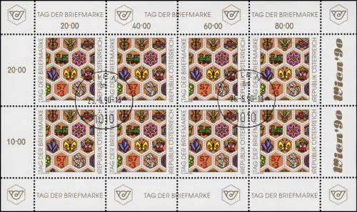 Autriche 1990 Journée du timbre 1990, Petit arc avec ET-O WIENNE 1010 - 25.5.90